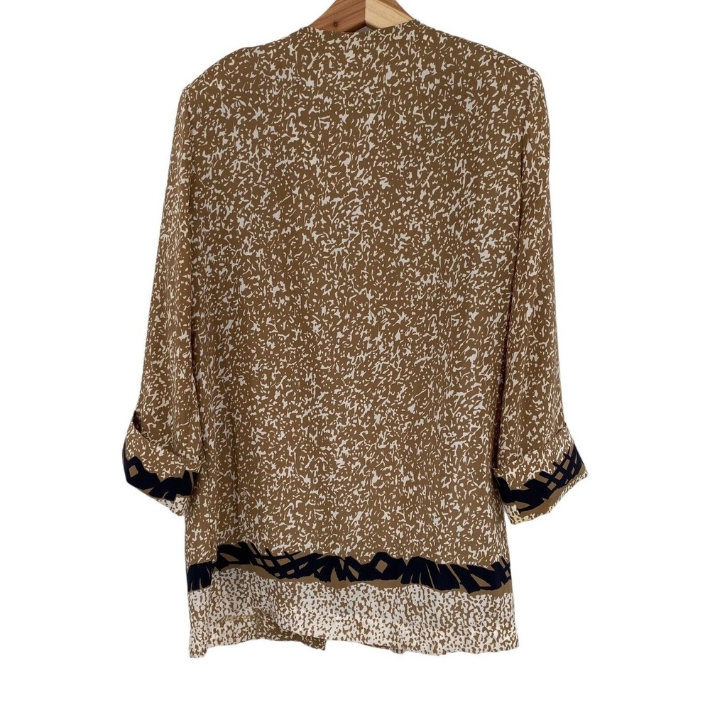 Vintage Lady Carol NY Boho Kimono Cardigan Mixed Print Shoulder Pads Womens 10 - Picture 4 of 6